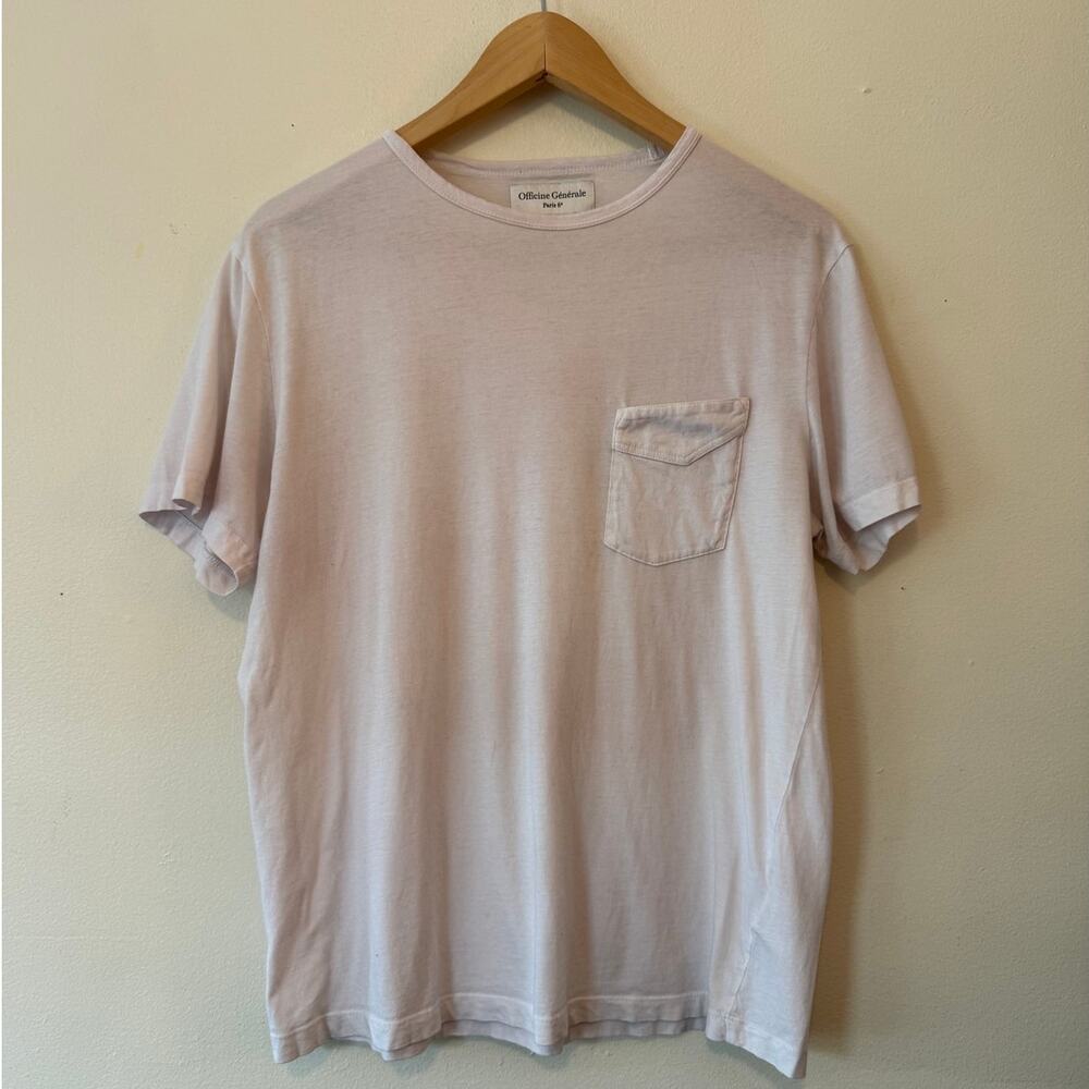 Officine Générale Paris white cotton pocket tee size S
